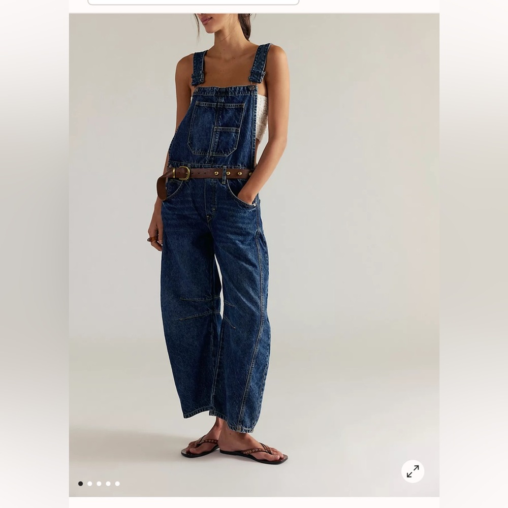 Free People Women's Barrel Denim Overalls